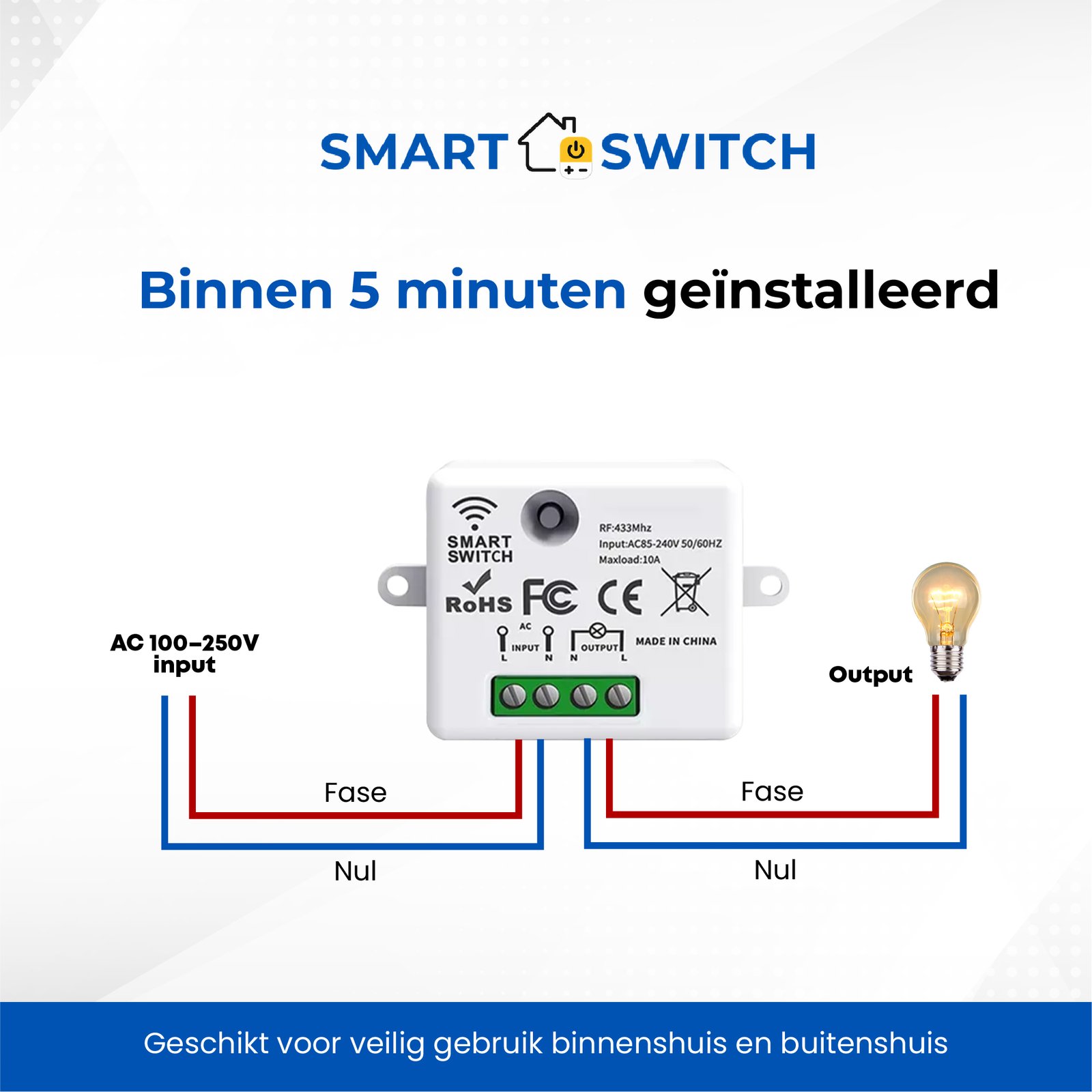 Draadloze schakelaar set – batterijloos (kinetisch) waterdicht - Afbeelding 3