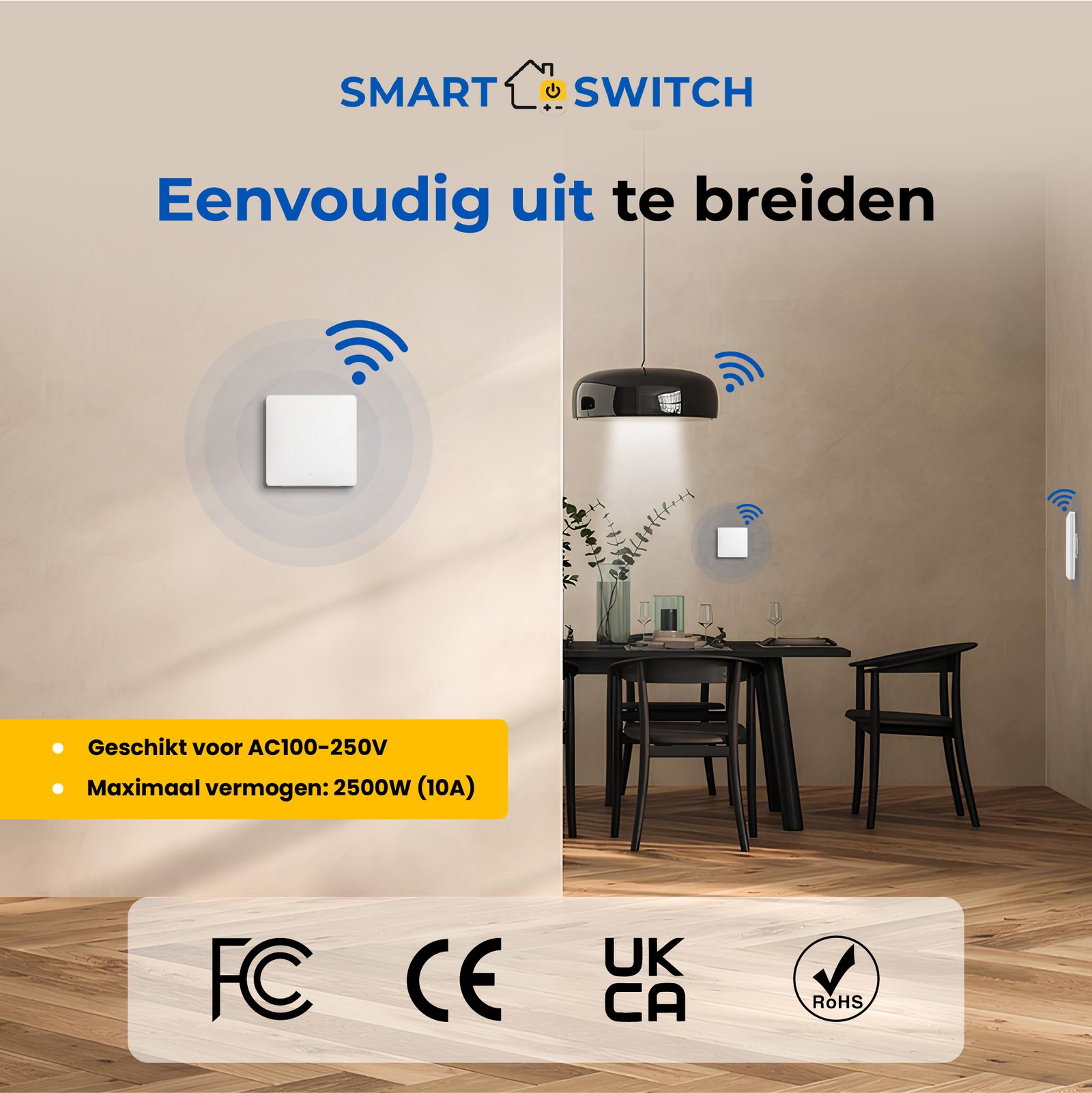 Draadloze schakelaar set – batterijloos (kinetisch) waterdicht - Afbeelding 8