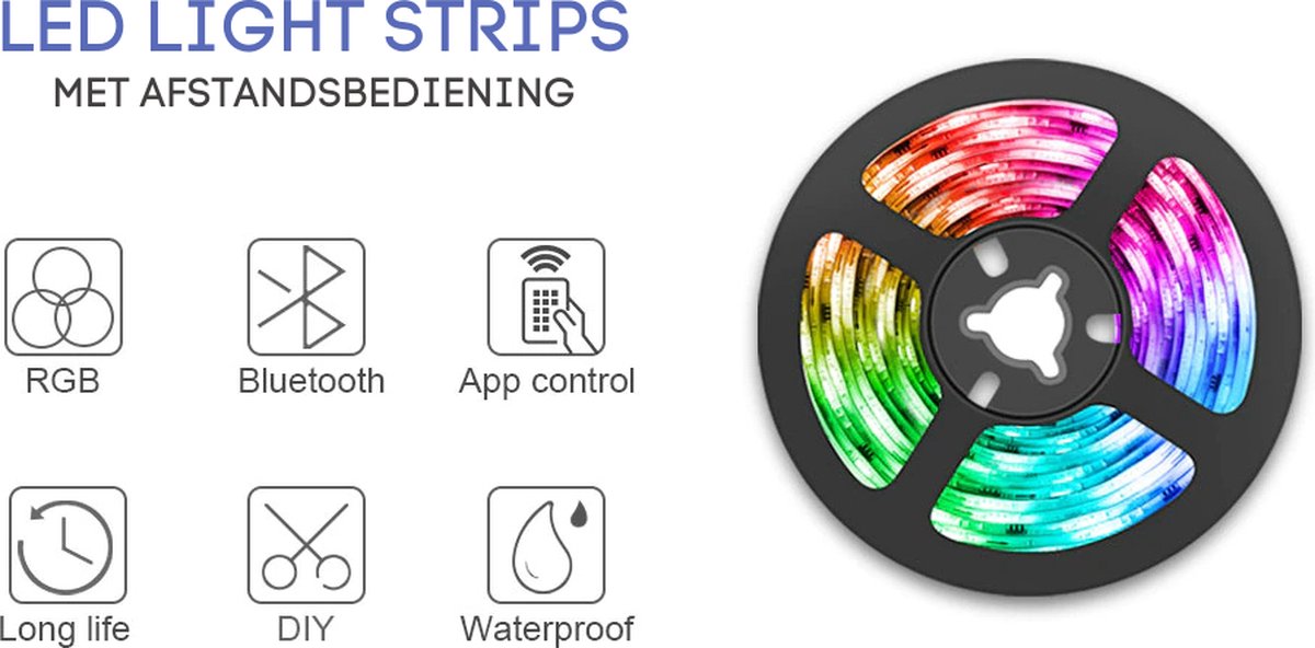 Led Strip Lighting | Smart | Met afstandsbediening en app | 10 meter | Led light strip - Afbeelding 2