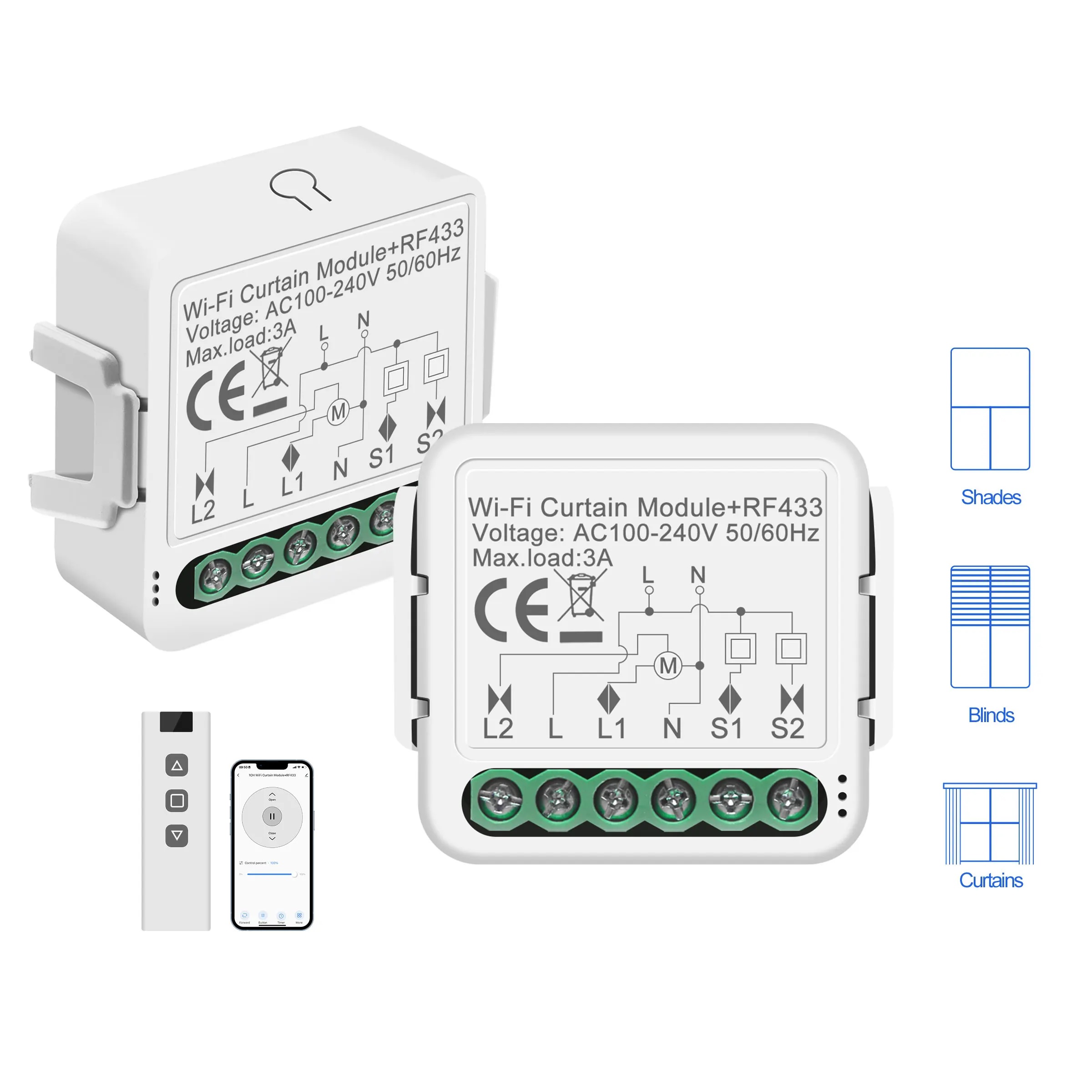 Slimme Rolluikmodule - Met Afstandsbediening of Bediening via App en Spraakassistenten - Afbeelding 2