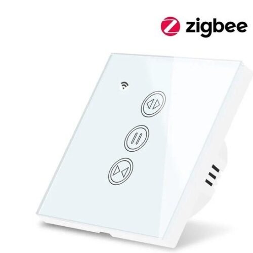 Slimme Zigbee rolluikschakelaar wit met touchscreen voor elektrische rolluiken
