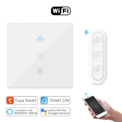 Slimme Rolluikschakelaar | Zonnescherm - Gordijnschakelaar | Afstandsbediening | Wit + Led