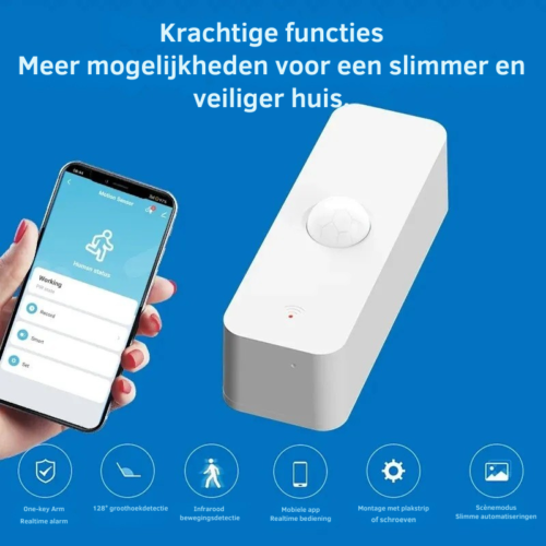 Slimme Bewegingssensor PIR 128° – Smart Life - Tuya Smart - Afbeelding 3