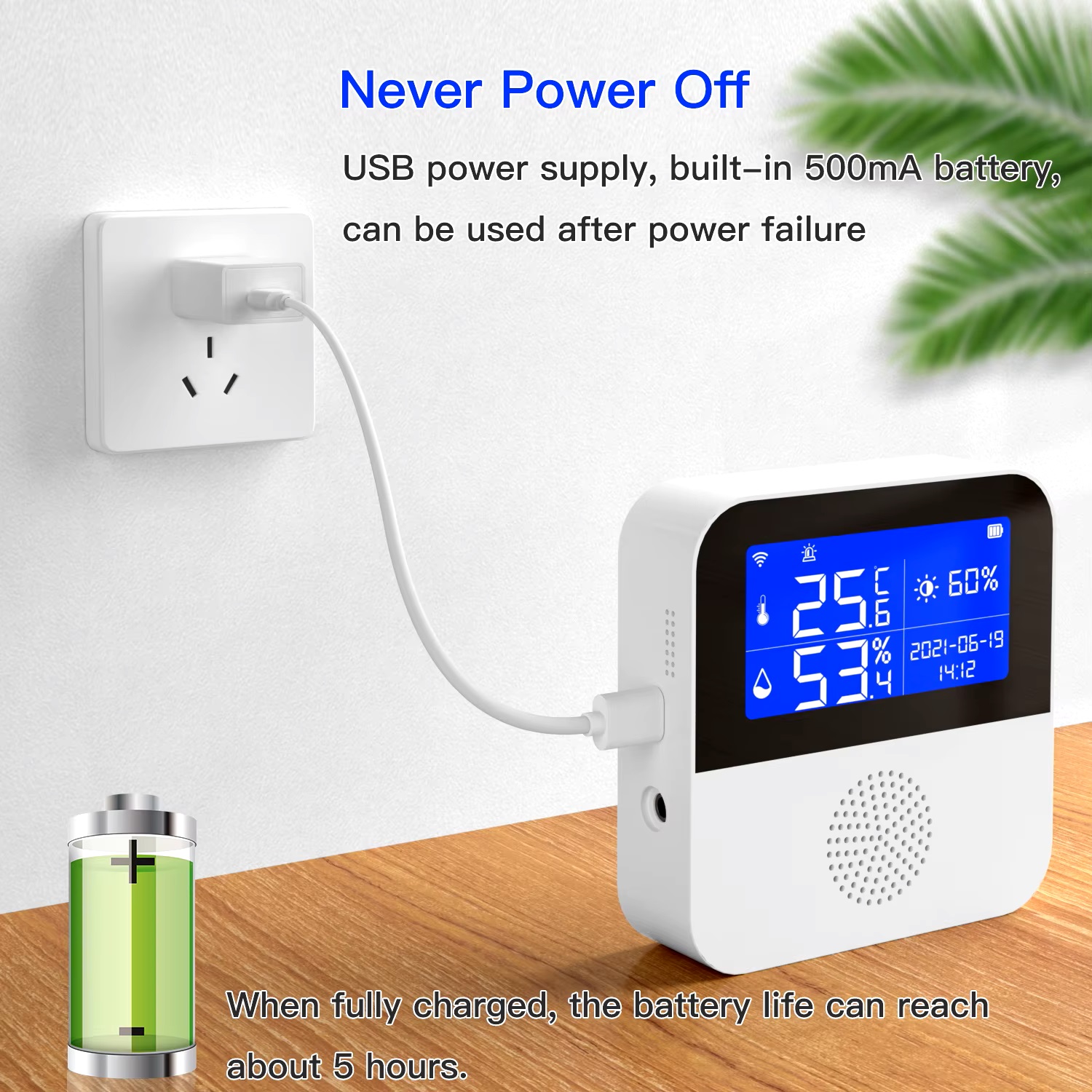 Slimme Wifi Thermo- en Hygrometer met LCD Display - Afbeelding 3