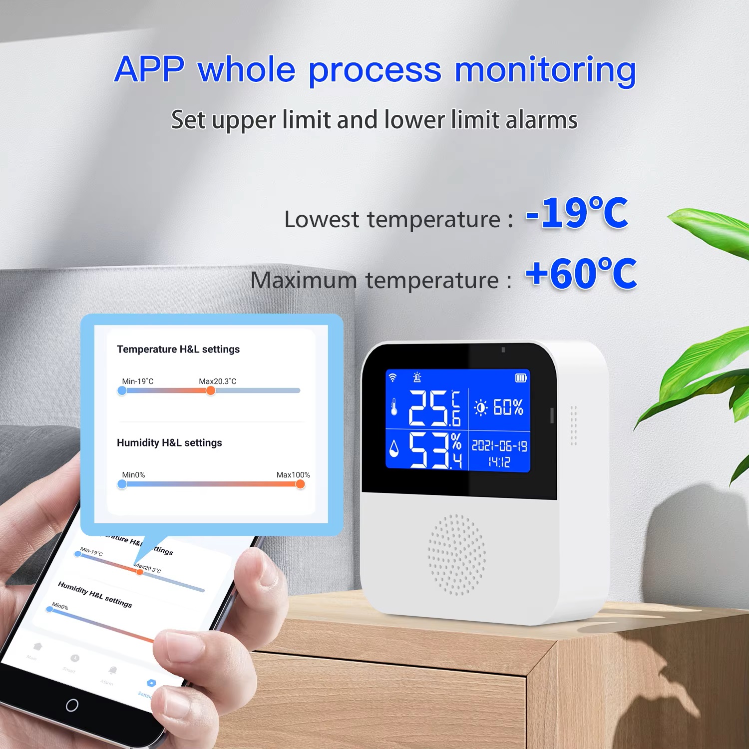 Slimme Wifi Thermo- en Hygrometer met LCD Display - Afbeelding 4