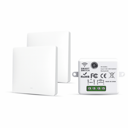 Draadloze Kinetische Lichtschakelaar Set – 2 Schakelaars, 1 Ontvanger, Batterijvrij