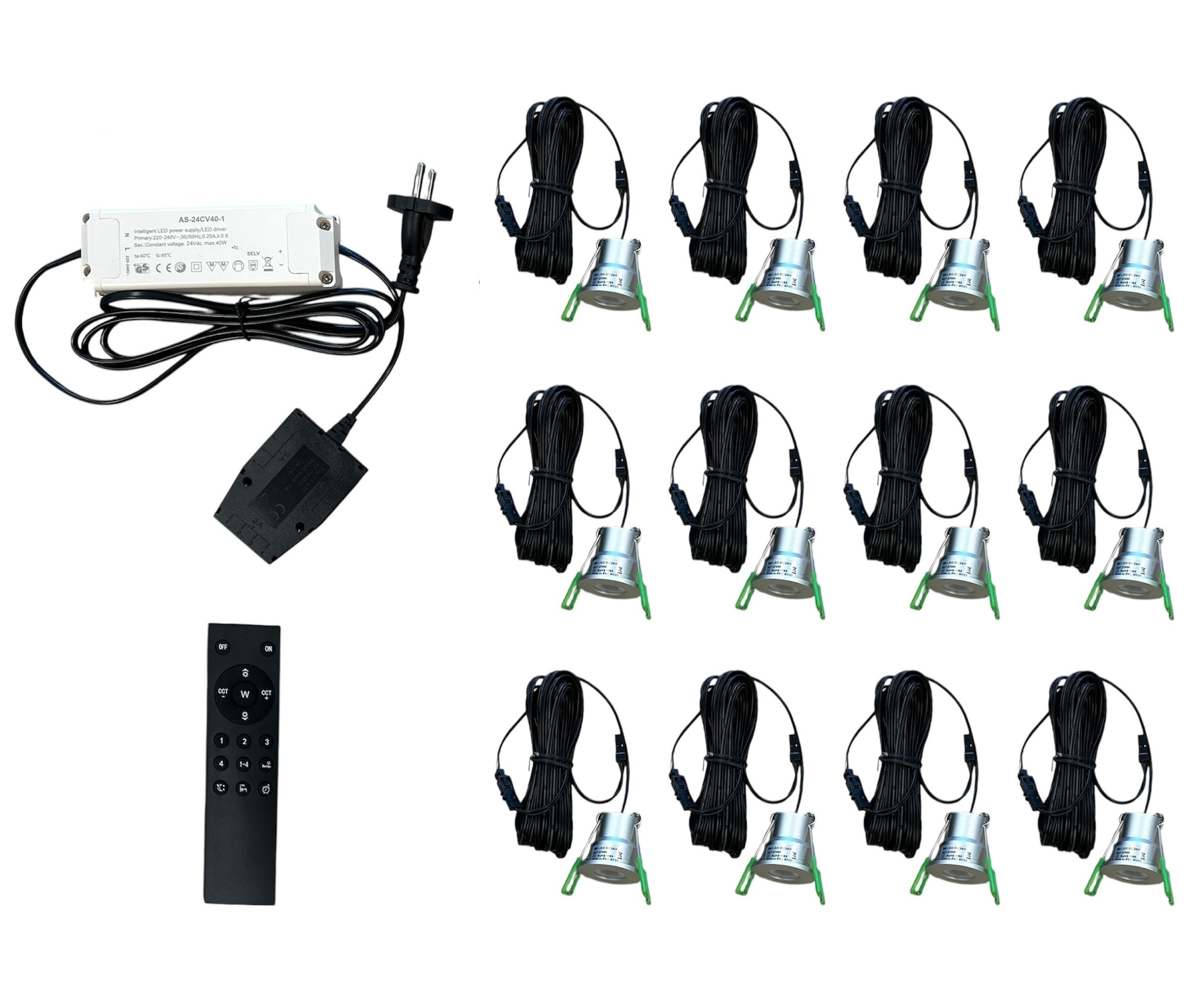 Veranda LED Inbouwspots IP65 met Afstandsbediening – Set van 12 – Warm Wit – Dimbaar – Plug & Play