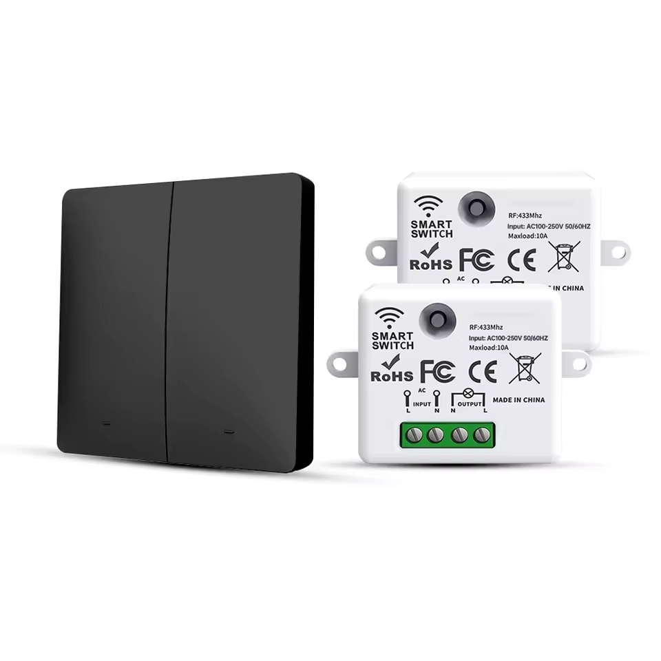 Draadloze Lichtschakelaar Set | Zwart | Kinetisch & Zonder Batterij | Inclusief Schakelaar en Ontvanger - Afbeelding 4