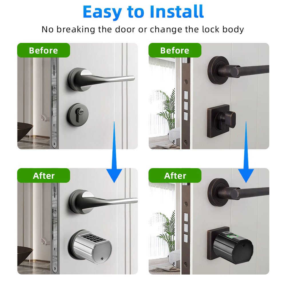 Slimme cilinderslot bluetooth – vingerafdruk, pincode & app - Afbeelding 3