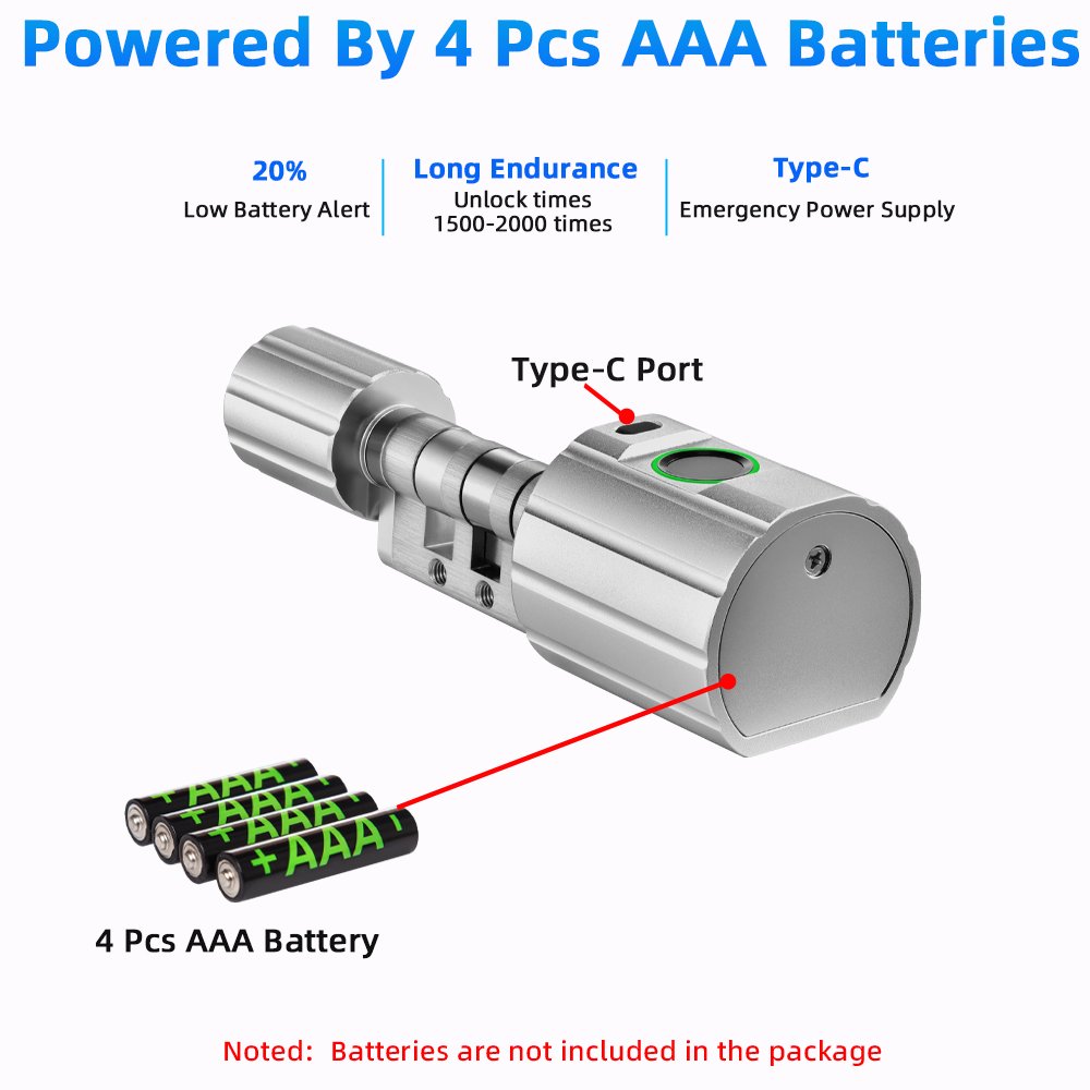 Slimme cilinderslot bluetooth – vingerafdruk, pincode & app - Afbeelding 7