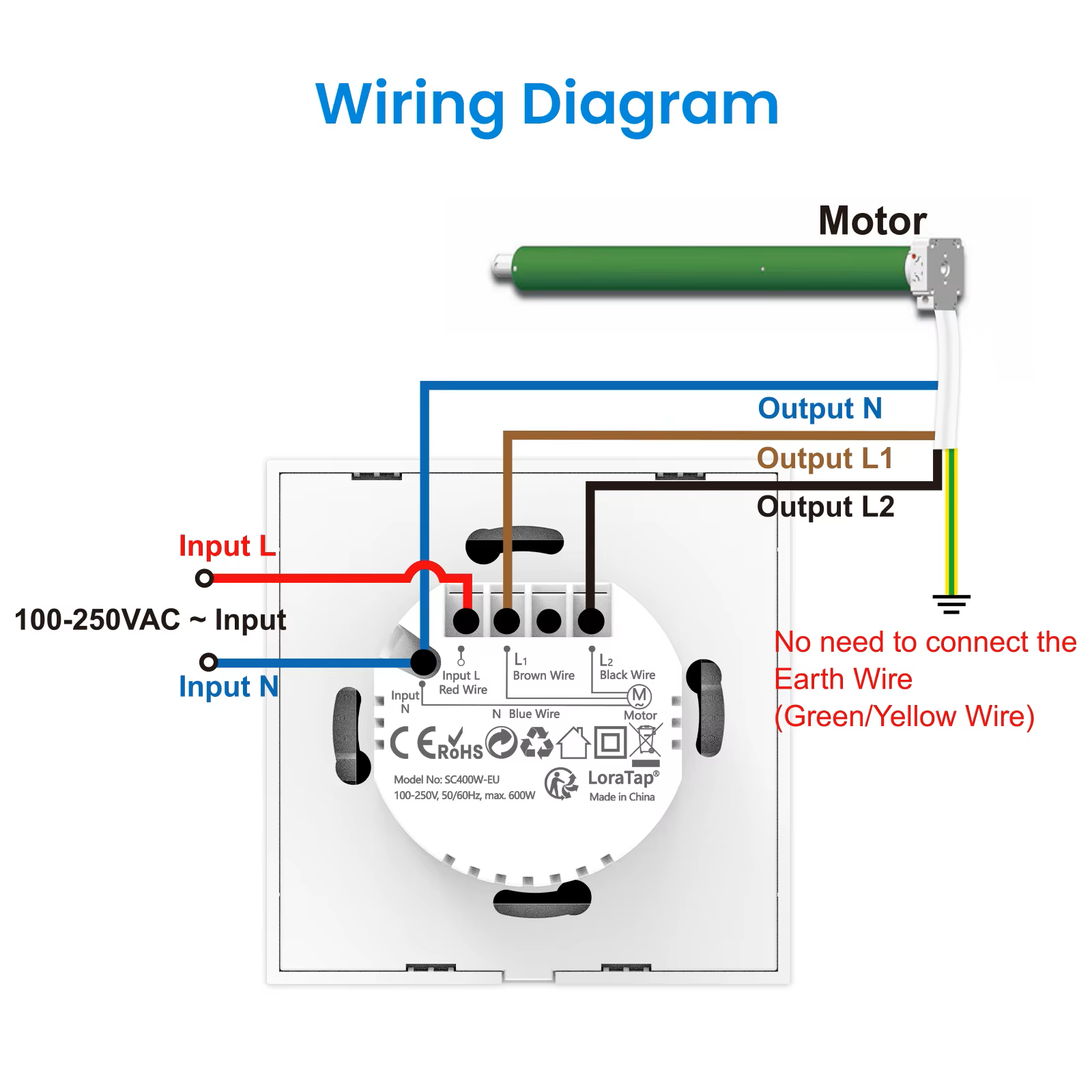 Slimme rolluikschakelaar - met kalibreerbare percentagefunctie en led - Afbeelding 6