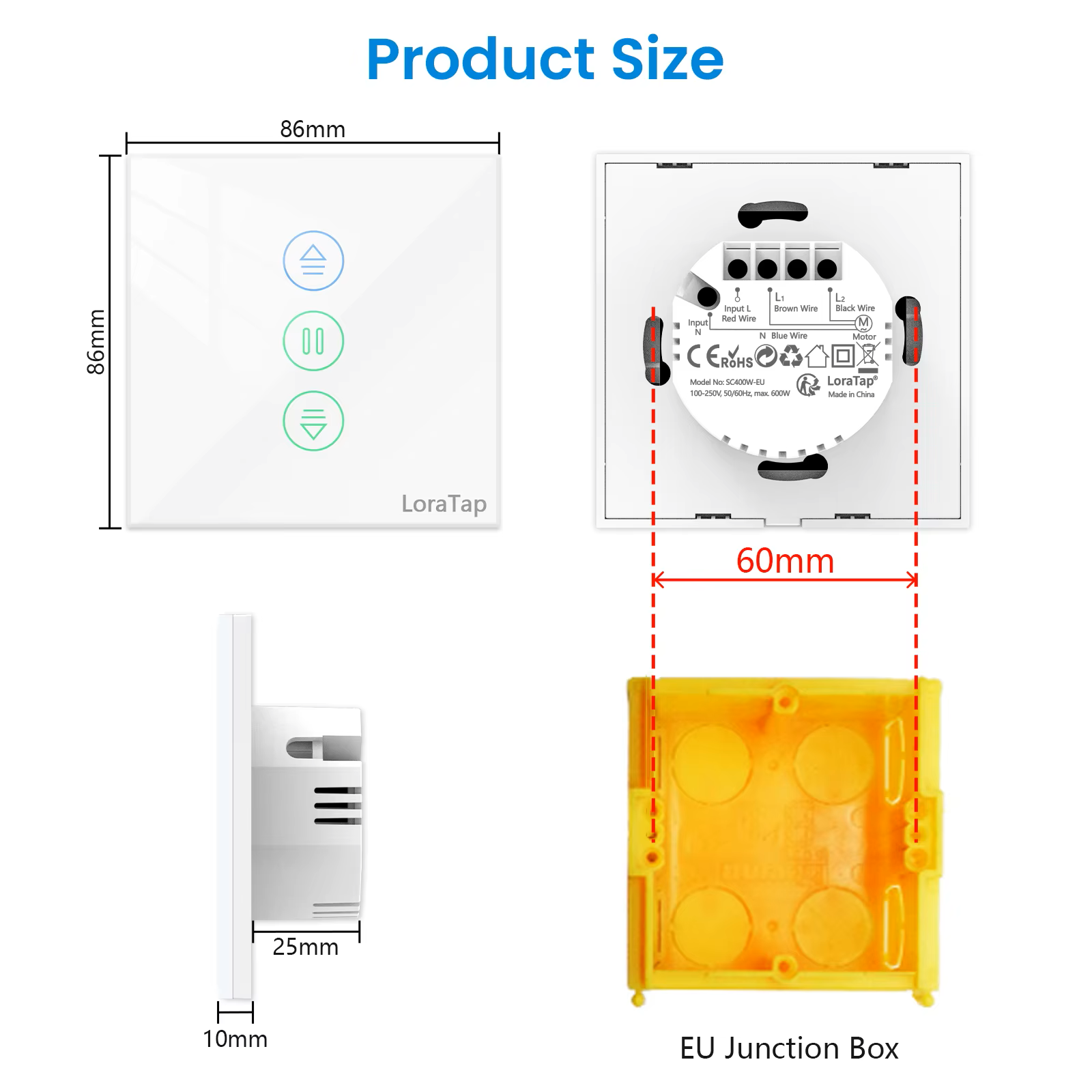 Slimme rolluikschakelaar - met kalibreerbare percentagefunctie en led - Afbeelding 7