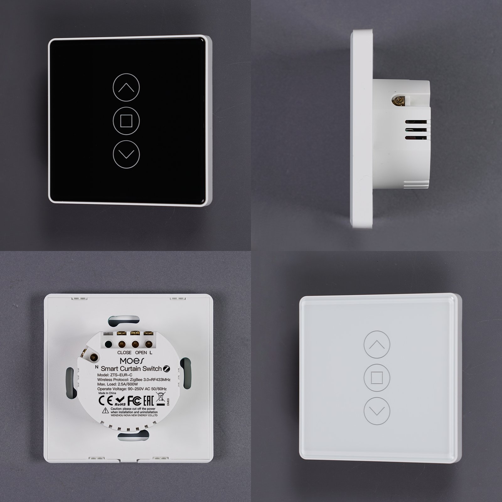 Zigbee Rolluikschakelaar met Glazen Touchpaneel – Wit of Zwart - Afbeelding 5