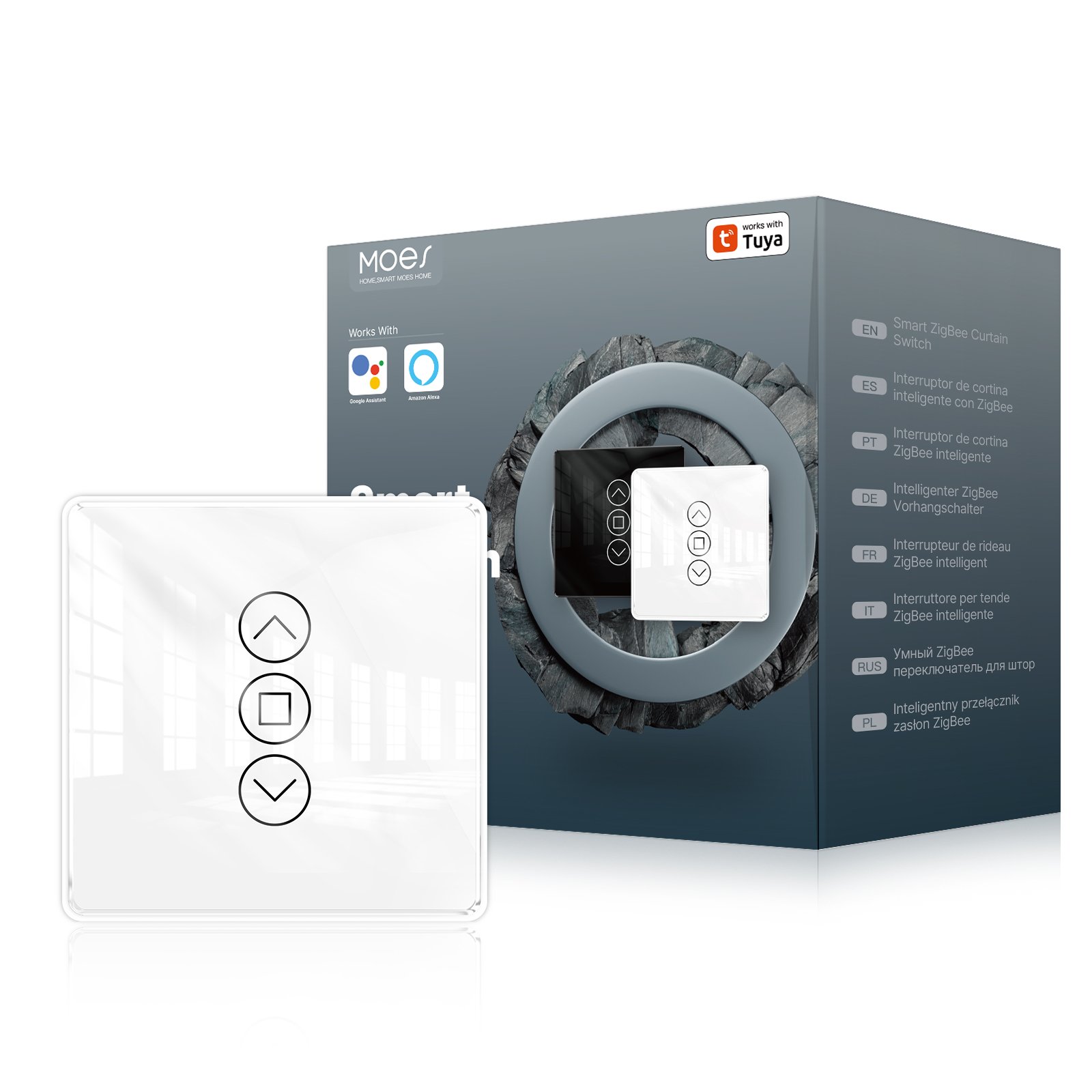 Zigbee Rolluikschakelaar met Glazen Touchpaneel – Wit of Zwart - Afbeelding 4