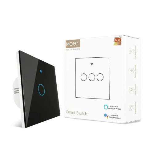 Matter wifi lichtschakelaar Zwart: bedien je verlichting via touch, app of stem