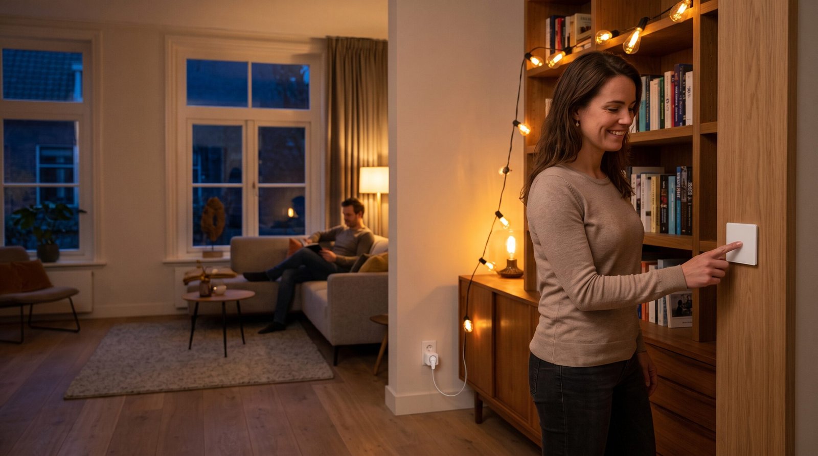 draadlozestekkerschakelaar met sfeerverlichting